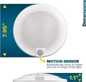 img 1 attached to Sunperian 6 Inch LED Motion Sensor Ceiling Light - 30s Timeout, 3 Color Options (3000K/4000K/5000K), 15W, 1000 Lumens - Flush Mount Lighting Fixture for Closet, Hallway, Laundry Rooms - ETL & Damp Rated