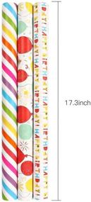 img 1 attached to 🎁 MAYPLUSS Birthday Wrapping Paper Roll - Mini Size | 17" x 120" (42.3 sq.ft.ttl) | 3 Various Print Designs