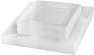 🍽️ posh setting clear square plastic plates - 40 pack disposable wedding party plates, includes 20 dinner (9.5") & 20 salad (6.5") plates логотип