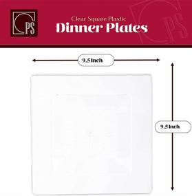 img 1 attached to 🍽️ Posh Setting Clear Square Plastic Plates - 40 Pack Disposable Wedding Party Plates, Includes 20 Dinner (9.5") & 20 Salad (6.5") Plates