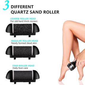 img 3 attached to 🦶 Get Smooth and Soft Feet with Electric Foot Callus Remover Kit - Perfect Pedicure Tool for Dead, Cracked, and Dry Skin - Ideal for Women and Men at Home - 2 Speed Foot File and 3 Roller Heads Included - Best Gift Option