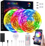 🛏️ enhance your bedroom with 50ft led lights: juxiao app-controlled music sync smart light strips for colorful christmas decorations, remote controlled led lights for room, holiday, and new year логотип