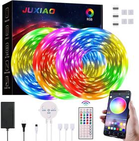 img 4 attached to 🛏️ Enhance Your Bedroom with 50ft LED Lights: JUXIAO App-Controlled Music Sync Smart Light Strips for Colorful Christmas Decorations, Remote Controlled LED Lights for Room, Holiday, and New Year