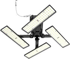 img 4 attached to 🔆 JOYSON 10000LM Super Bright LED Garage Lights with 4 Adjustable Panels - Illuminate Your Garage, Basement, or Warehouse with 100W Deformable Ceiling Lights in 6500K