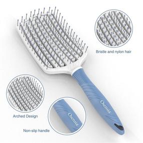 img 3 attached to 🔗 Osensia Ceramic Paddle Detangling Brush for Curly, Thick & Straight Hair - Vented Drying Brush for Quick Detangling & Smoothing - Dry & Wet Ionic Nylon Hair Brush
