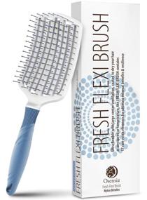 img 4 attached to 🔗 Osensia Ceramic Paddle Detangling Brush for Curly, Thick & Straight Hair - Vented Drying Brush for Quick Detangling & Smoothing - Dry & Wet Ionic Nylon Hair Brush