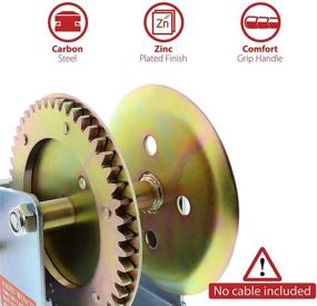 img 1 attached to 🛥️ ABN Hand Winch Crank Gear Winch: Heavy Duty 2500 lbs Capacity for Trailer, Boat, ATV