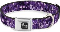 🔮 purple crystal dog collar with buckle-down seatbelt buckle logo