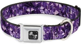 img 4 attached to 🔮 Purple Crystal Dog Collar with Buckle-Down Seatbelt Buckle