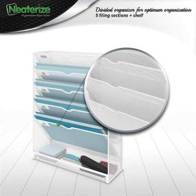 img 2 attached to 📚 White Mail Organizer for Wall - Durable Mesh Hanging File Organizer for Better Paper, Folder, Clipboard, and Magazine Management. Ideal for Home, Office, Classroom, or Doctor's Use