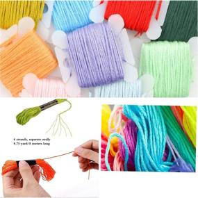 img 1 attached to 100 Skeins Embroidery Floss Thread + 12 Floss Bobbins: Perfect for Friendship Bracelets & Crafts