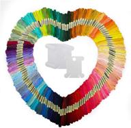 100 skeins embroidery floss thread + 12 floss bobbins: perfect for friendship bracelets & crafts logo