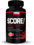 💥 boost male vitality with score! nitric oxide libido enhancer - horny goat weed, l-citrulline to ignite libido, maximize response, increase endurance - force factor, 76 capsules logo