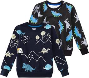 img 4 attached to Qtake Fashion Crewneck Children's Sweatshirt - Stylish Boys' Tops, Tees & Shirts for Trendy Looks