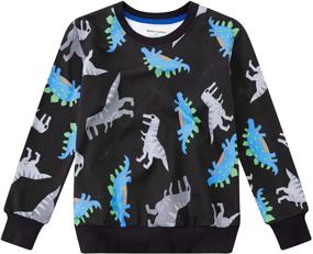 img 2 attached to Qtake Fashion Crewneck Children's Sweatshirt - Stylish Boys' Tops, Tees & Shirts for Trendy Looks