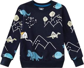 img 3 attached to Qtake Fashion Crewneck Children's Sweatshirt - Stylish Boys' Tops, Tees & Shirts for Trendy Looks