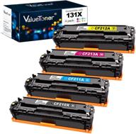 🖨️ valuetoner remanufactured toner cartridge set for hp 131x 131a cf210a cf211a cf212a cf213a | laserjet pro 200 color m251nw m251n mfp m276nw mfp m276n printer (black cyan magenta yellow) logo