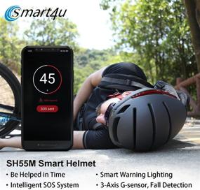 img 1 attached to 🚴 Smart4U SH55M LED Bike Helmet with Turn Signal Function, Bluetooth Connected Cycling Helmet, Suitable for Men and Women in Mountain Riding Use