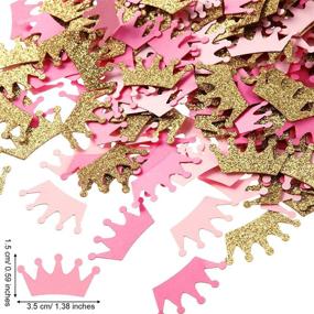 img 3 attached to 👑 300-Piece Crown Confetti Glitter: Prince King Crown Confetti for Baby Girl Birthday Party Decorations - Pink Gold, Pink Tone