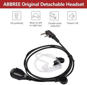 img 3 attached to 🎧 ABBREE Original 2-Pin Detachable Headset: Clear Acoustic Tube Earpiece for Baofeng UV5R UV-82 BF-888S BF-F8HP Series Walkie Talkie (2Pack)