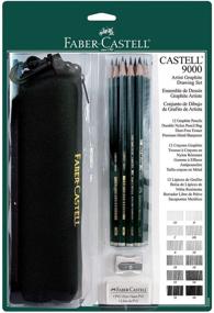 img 1 attached to Набор для рисования графитными карандашами Faber-Castell 9000 для художников - набор из 12 штук с сумкой для улучшения SEO