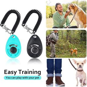 img 2 attached to 🐾 Набор для дрессировки животных Weewooday: набор инструментов для кликерной дрессировки собак, карман для лакомства с встроенным держателем для пакетов для выкачивания, включает 2 кликера для тренировки со съемными петлями на запястье - удобная переноска игрушек и лакомств для собак, кошек и других домашних питомцев.