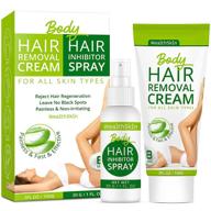 💆 smooth skin solution: hair removal cream & inhibitor set, 100g pain-free cream & 30g stop growth spray for face, arm, leg, armpit logo