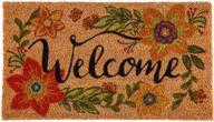 🌿 vibrant evergreen colorful floral welcome coir floor mat - 28 x 16 inches logo