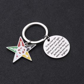 img 3 attached to ⭐️ BAUNA OES Sorority Eastern Star Keychain - Shine Bright as a Masonic Star: Ideal Jewelry Gift for Her