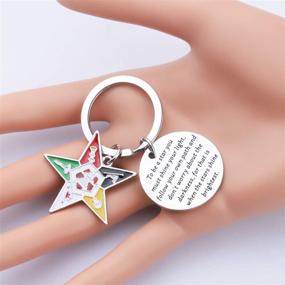 img 1 attached to ⭐️ BAUNA OES Sorority Eastern Star Keychain - Shine Bright as a Masonic Star: Ideal Jewelry Gift for Her