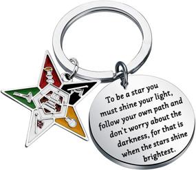 img 4 attached to ⭐️ BAUNA OES Sorority Eastern Star Keychain - Shine Bright as a Masonic Star: Ideal Jewelry Gift for Her