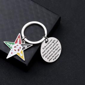 img 2 attached to ⭐️ BAUNA OES Sorority Eastern Star Keychain - Shine Bright as a Masonic Star: Ideal Jewelry Gift for Her