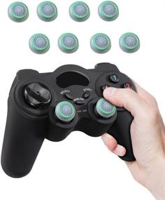 img 4 attached to 🎮 Fosmon [Set of 8] Analog Stick Joystick Controller Performance Thumb Grips - White & Green for PS4, PS3, Xbox ONE, ONE X, ONE S, 360, Wii U