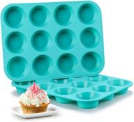 🧁 12-cup silicone muffin pan set - cupcake baking pans - non-toxic silicone molds (pack of 2) logo