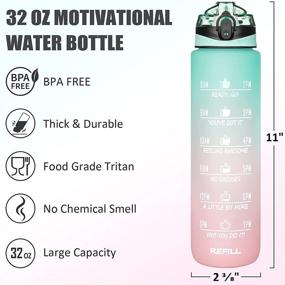 img 3 attached to 💧 Stay Hydrated with our 32 oz Motivational Water Bottle - Leakproof & BPA Free with Straw & Time Marker for Daily Water Intake - Ideal for Kids, Women, and Men