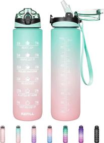 img 4 attached to 💧 Stay Hydrated with our 32 oz Motivational Water Bottle - Leakproof & BPA Free with Straw & Time Marker for Daily Water Intake - Ideal for Kids, Women, and Men