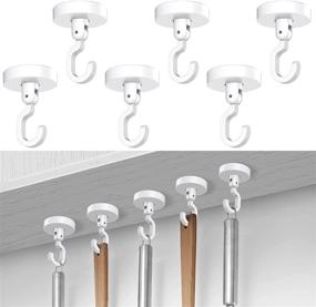 img 4 attached to 🔗 High-Strength Adhesive Ceiling Hooks (6 packs), Wall Hooks Shower Hooks 【No Damage】【Heavy Duty】for Hanging Plants, Robe, Towel, Hat, Coat, Key, Bag, Bathroom, Living Room, Bedroom, Kitchen - 10lb (Max)