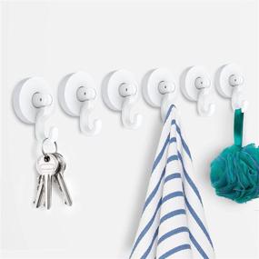 img 1 attached to 🔗 High-Strength Adhesive Ceiling Hooks (6 packs), Wall Hooks Shower Hooks 【No Damage】【Heavy Duty】for Hanging Plants, Robe, Towel, Hat, Coat, Key, Bag, Bathroom, Living Room, Bedroom, Kitchen - 10lb (Max)
