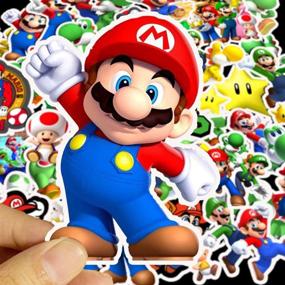 img 2 attached to 🎮 Super Mario Bros Stickers - Vinyl Decals for Laptop, Water Bottle, Guitar, Bike, Car, Motorcycle, Bumper, Luggage, Skateboard, Graffiti - Cute Sticker Set, Ideal Gift for Kids, Children, Teens