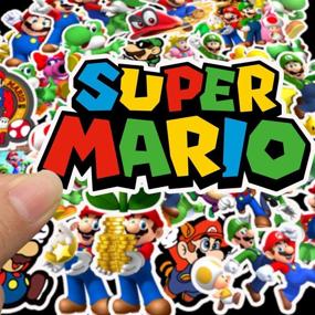 img 3 attached to 🎮 Super Mario Bros Stickers - Vinyl Decals for Laptop, Water Bottle, Guitar, Bike, Car, Motorcycle, Bumper, Luggage, Skateboard, Graffiti - Cute Sticker Set, Ideal Gift for Kids, Children, Teens