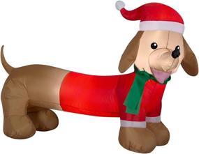 img 1 attached to 🐶 Dachshund Weiner Dog Inflatable Christmas Decor - 4ft Wide Outdoor Holiday Decoration