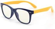 juslink navy-yellow flexible kids blue light 👓 blocking glasses for boys and girls ages 4-13 logo