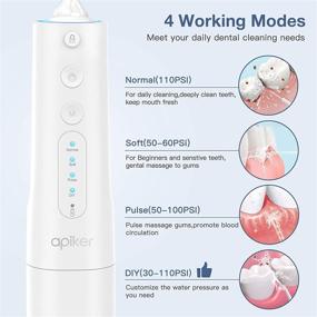 img 1 attached to 🦷 Apiker Power Dental Flosser: Cordless Oral Irrigator with 4 Modes and USB Rechargeability - Ideal for Travel, Braces and Bridges Care