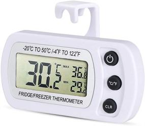 img 4 attached to 🌡️ Digital Refrigerator Thermometer with Large LCD Display - Max/Min Record Function, Ideal for Kitchen, Home, Restaurants (White)