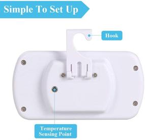 img 2 attached to 🌡️ Digital Refrigerator Thermometer with Large LCD Display - Max/Min Record Function, Ideal for Kitchen, Home, Restaurants (White)