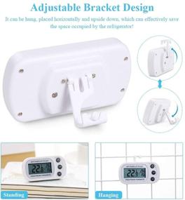 img 1 attached to 🌡️ Digital Refrigerator Thermometer with Large LCD Display - Max/Min Record Function, Ideal for Kitchen, Home, Restaurants (White)