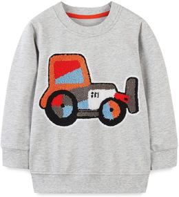 img 4 attached to 👕 Boys' Clothing - Animal Sleeve Toddler Sweatshirt