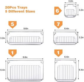 img 3 attached to 🗄️ Fixwal Clear Drawer Organizers Set - Versatile Storage Solution for Kitchen, Bathroom, Office & more (20pcs, 5 Sizes)