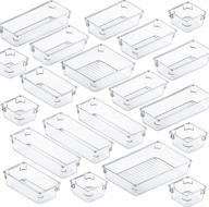 🗄️ fixwal clear drawer organizers set - versatile storage solution for kitchen, bathroom, office & more (20pcs, 5 sizes) логотип