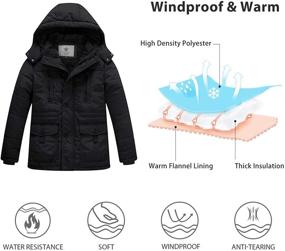 img 1 attached to 🧥 WenVen Boy's Winter Warm Padded Puffer Coat – Thicken Hooded Parka Jacket for Extra Warmth